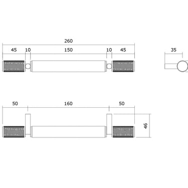 ARTISAN Furniture Pull Up Bar AP260 Real Bronze & White Marble