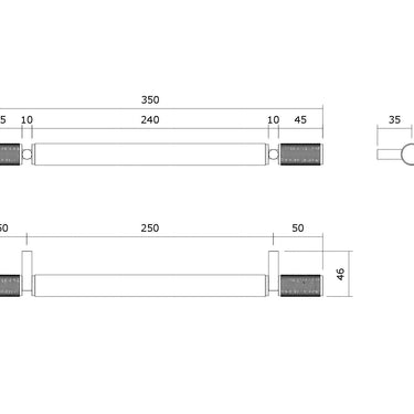 ARTISAN Furniture Pull Up Bar AP350 Stainless Steel & Black Ash Wood