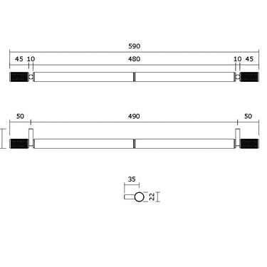 ARTISAN Furniture Pull Up Bar AP350 Real Bronze & Black Ash Wood
