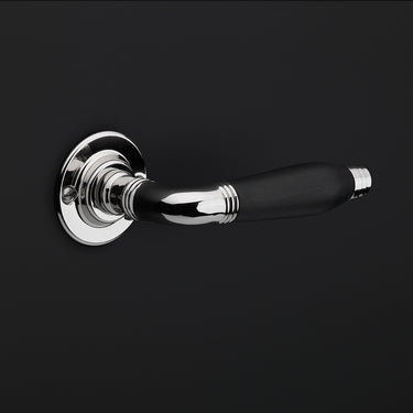 Timeless Solid Unsprung Door Handle on Round Rose