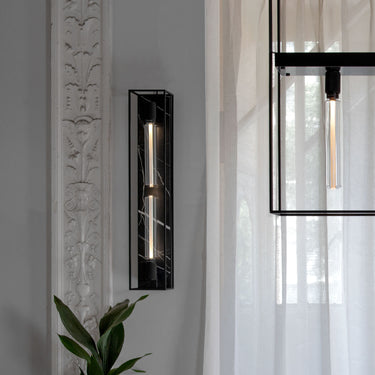 Væglampe | Caged Wall | X-large | Sort Marmor