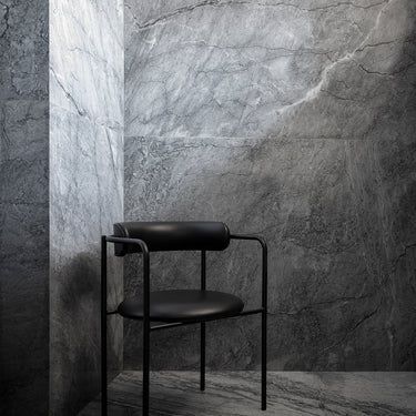 FF Chair 4 Legs Rounded Upholstery Black Frame