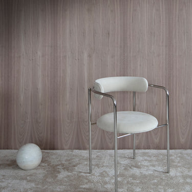 FF Chair 4 Legs Rounded Upholstery Chrome Frame